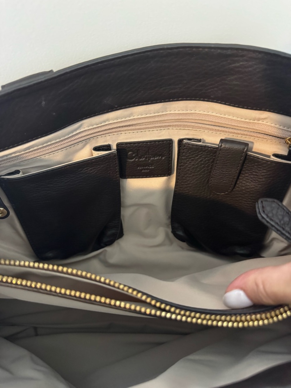 Classic Dark Brown Leather Tote Bag - Picture 4 of 9
